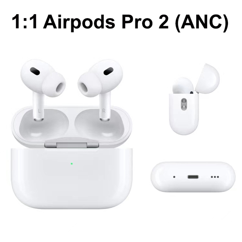 

1;1 Airpods Pro 2 wireless earphones touch control earbuds ANC noise reduction headphones Bluetooth earphone for earphones 16 15 Max TWS headset, White