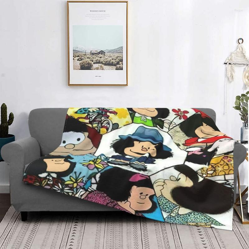 

Blankets Anime Plaid Mafalda Flannel Summer Portable Warm Throw Blanket For Sofa Outdoor Bedding ThrowsBlankets