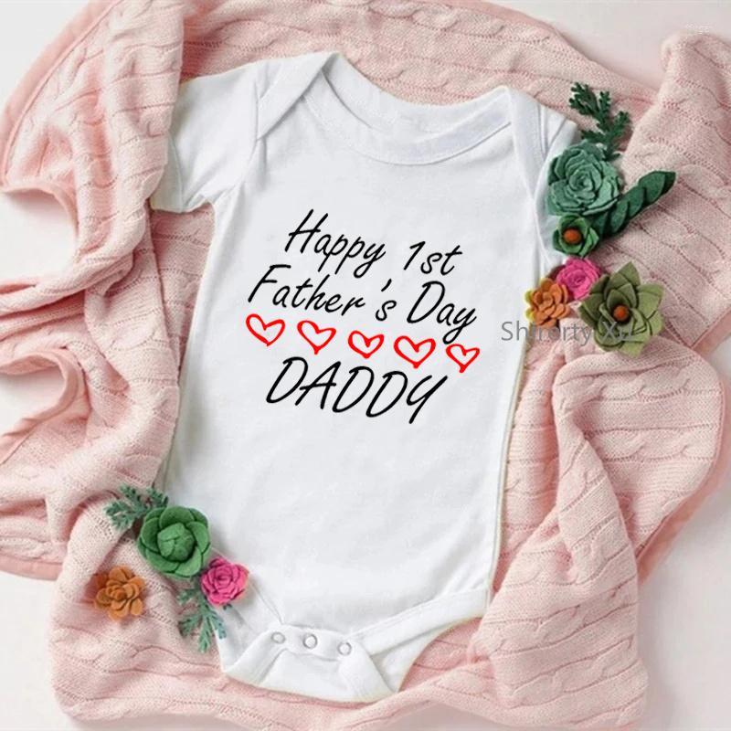 

Rompers Happy 1st Father's Day Daddy Baby Bodysuit Toddler Summer Born Boys Girls Short Sleeve Romper Fathers GiftsRompers, Blank
