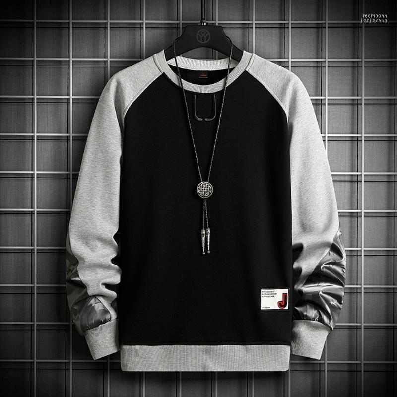 

Men's Hoodies Men's & Sweatshirts Men Patchwork Long Sleeve Shirts Casual Colorblock Streetwear Hip Hop Spring Autumn Clothes, Black
