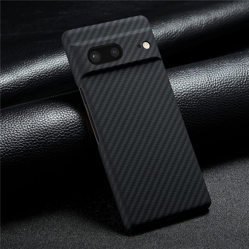 

Genuine Real Carbon Fiber Aramid Slim Cases for Google Pixel 7 Pro 7 Matte Armor Cover, Fine hole
