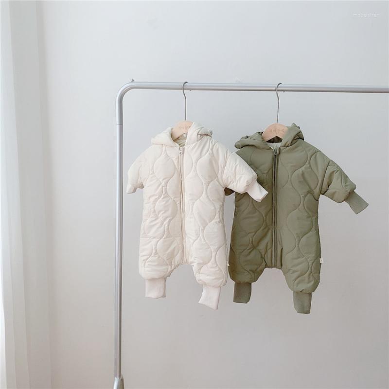 

Jumpsuits Baby Clothes Infant Boys Girls Romper Winter Toddler Kids Bodysuits Born Thicken Girl, Green