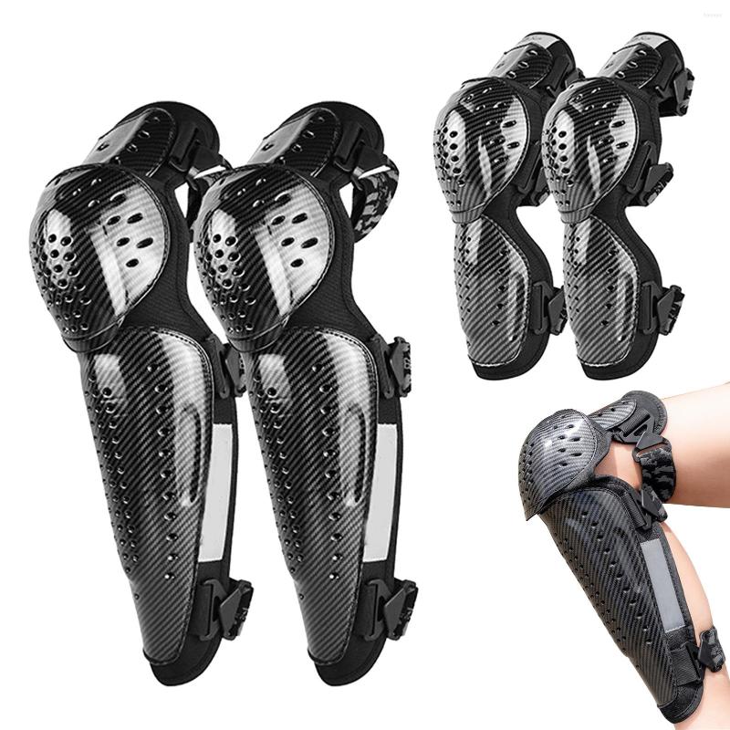 

Motorcycle Armor 4PCs Knee Pad Elbow Guards 3 Section Adjustable Riding Guard Shin Sleeve For Protective Gear