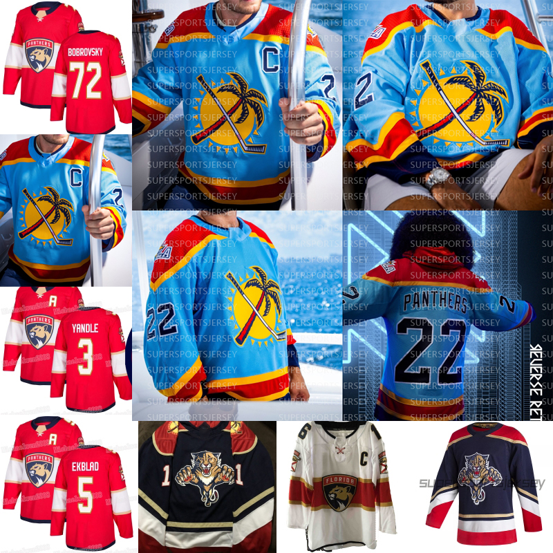

Panthers 2022-23 Reverse Retro Florida Hockey Jerseys Sergei Bobrovsky Aleksander Barkov Matthew Tkachuk Aaron Ekblad Carter Verhaeghe Montour Luostarinen 2, Men felx base