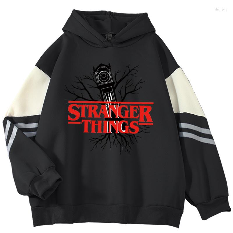 

Men's Hoodies Anime Stranger Things Season Men's/Women Colorblock Hoodie Trend Pullover Unisex Streetwear Sweatshirt Oversize Tee Top, Black