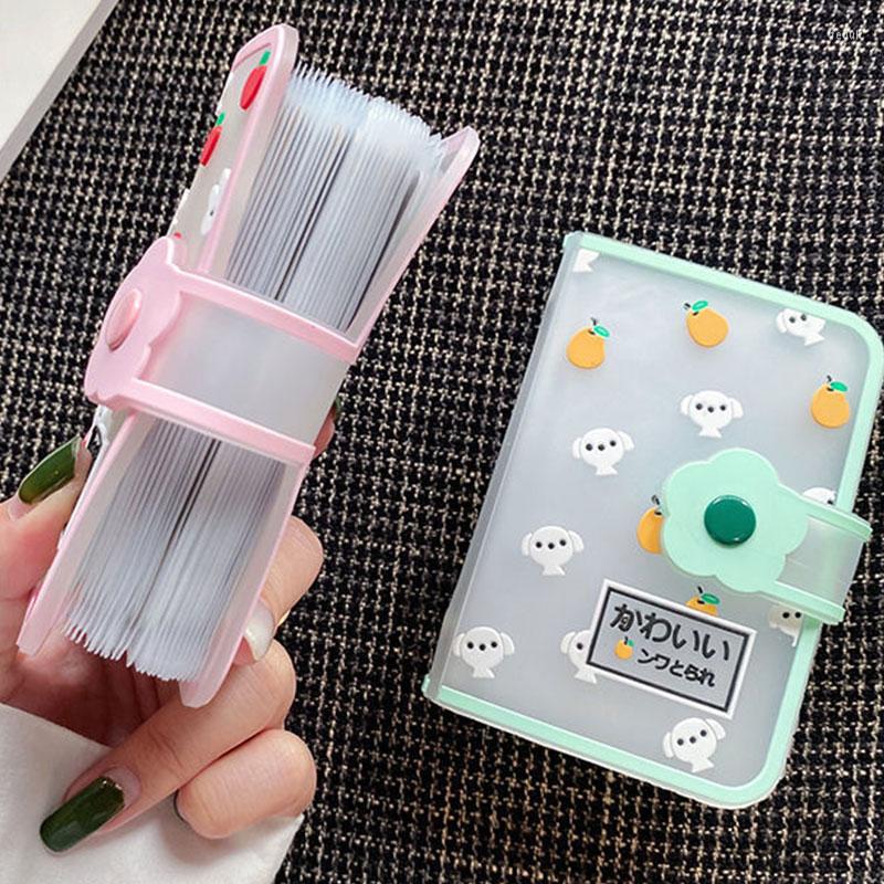 

Card Holders Kawaii Bear Holder 24 Slots Name Book Cartoon Friut Animals Pocard Binder Pocards Business Bags, Pink