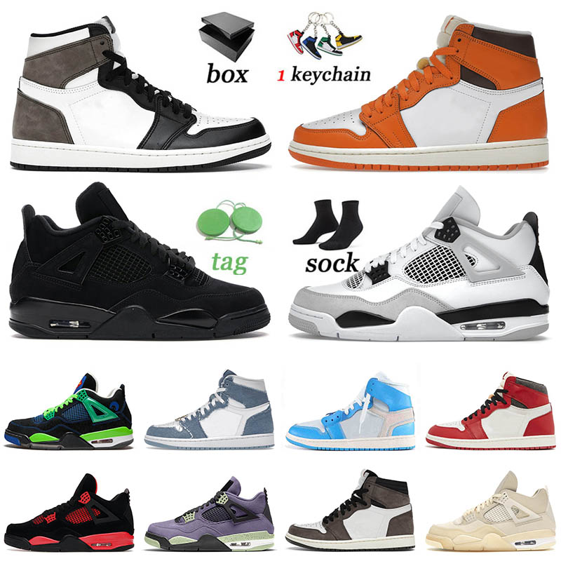 

2022 With Box Top Jumpman 4s Basketball Shoes Starfish Twist Sail Black Cat University Gold Jorda 4 Denim Men Women 1 1s Trainers Sneakers H4WS, Separate colours