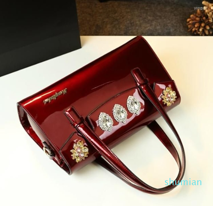 

Evening Bags Arrival Patenleather Women's Handbag Brand Pillow Messenger Bag, Rose gold