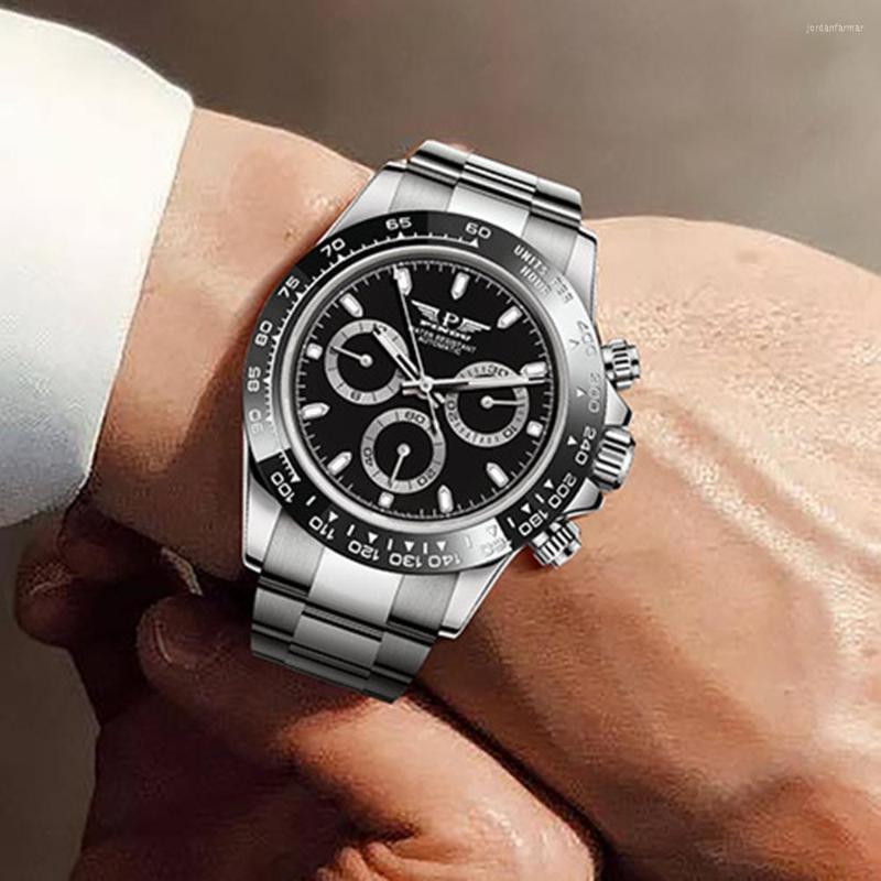 

Wristwatches Luxury Panda Watch Automatic Sports Men Top Brand Self-Wind Mechanical Homage 40mm Luminous Clocks 2022 PINDU, Black