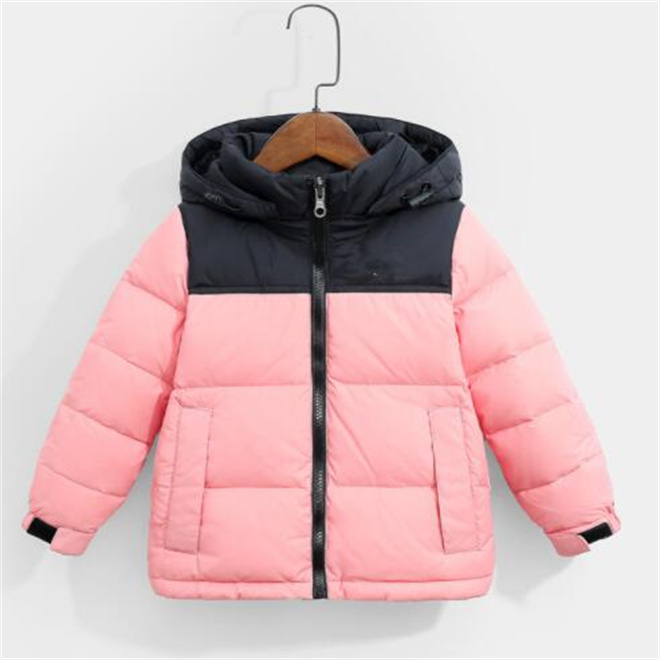 

Childrens Down Coat Designer Jacket Kids Baby Clothe Winter Hooded Outwear Boys Girl Thicken Keep Warm Parka Windbreaker, Blue