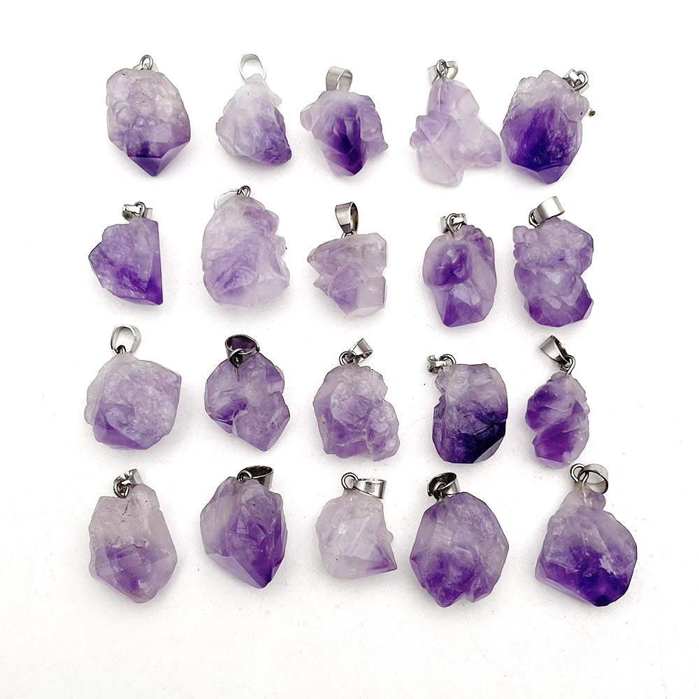

Natural Amethysts Stone Pendants For Jewelry Making Charms Irregular Accessories BH005