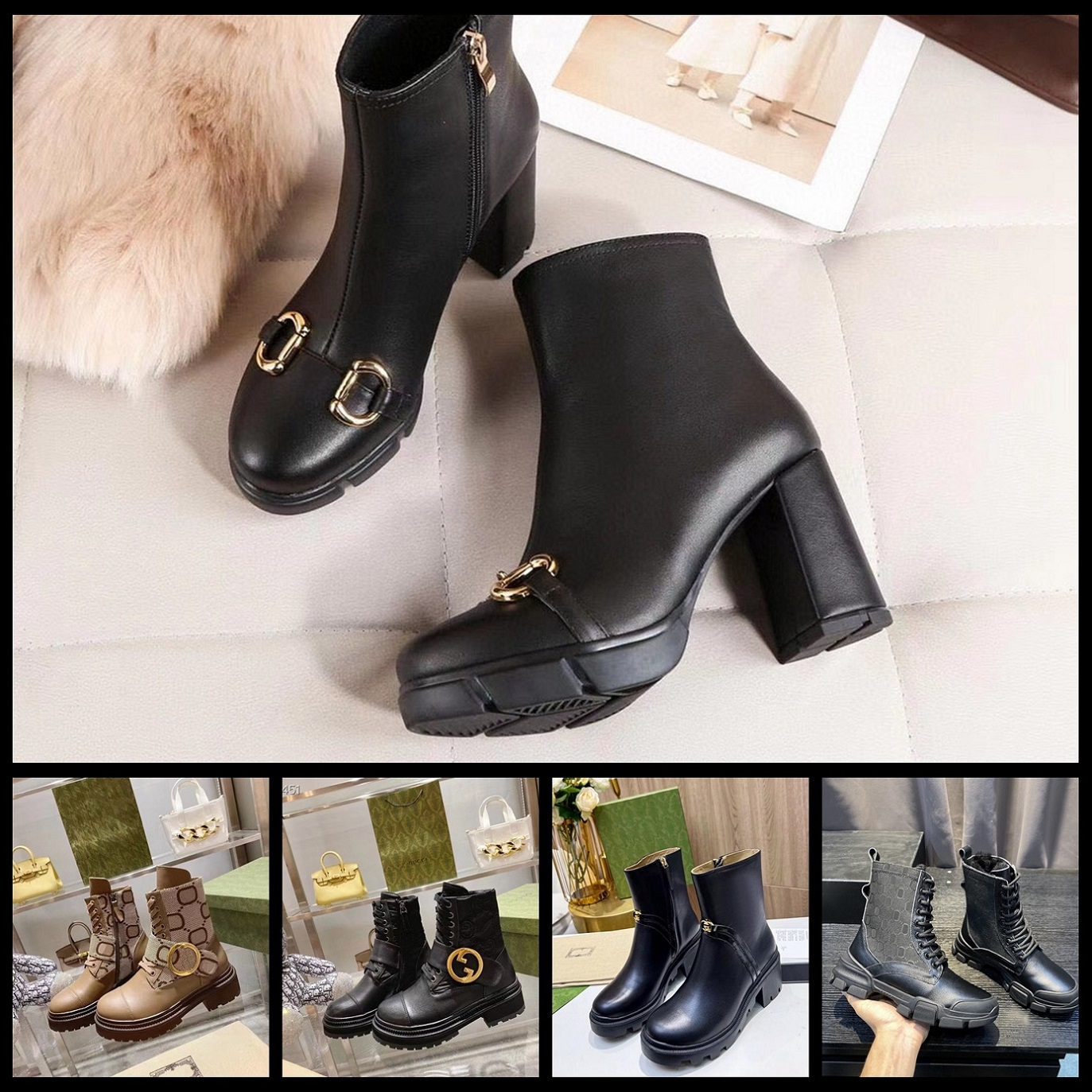 

Designer Boots Paris Luxury Brand Boot Genuine Leather Martin Ankle Booties Woman Short Boot Sneakers Trainers Slipper Sandals by shoebrand W198 10, # box