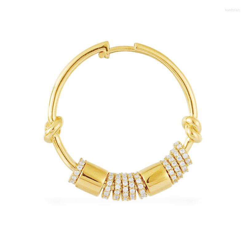 

Hoop Earrings Baoyocn Fashion Real S925 Sterling Silver Yellow Gold Color Single Multi Circles Earring 1pc For Women Jewelry