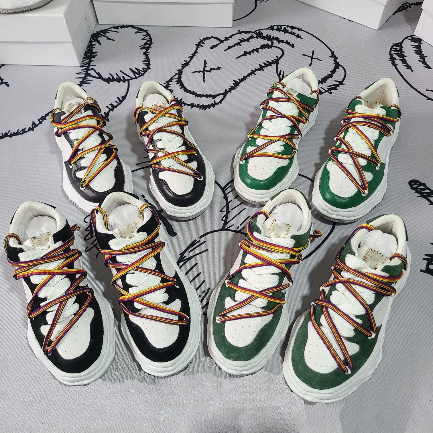 

Casual shoes for men and women low-profile black white pastel green blue suede pink foam flat-bottomed outdoor walking jogging coach sneakers, Brown