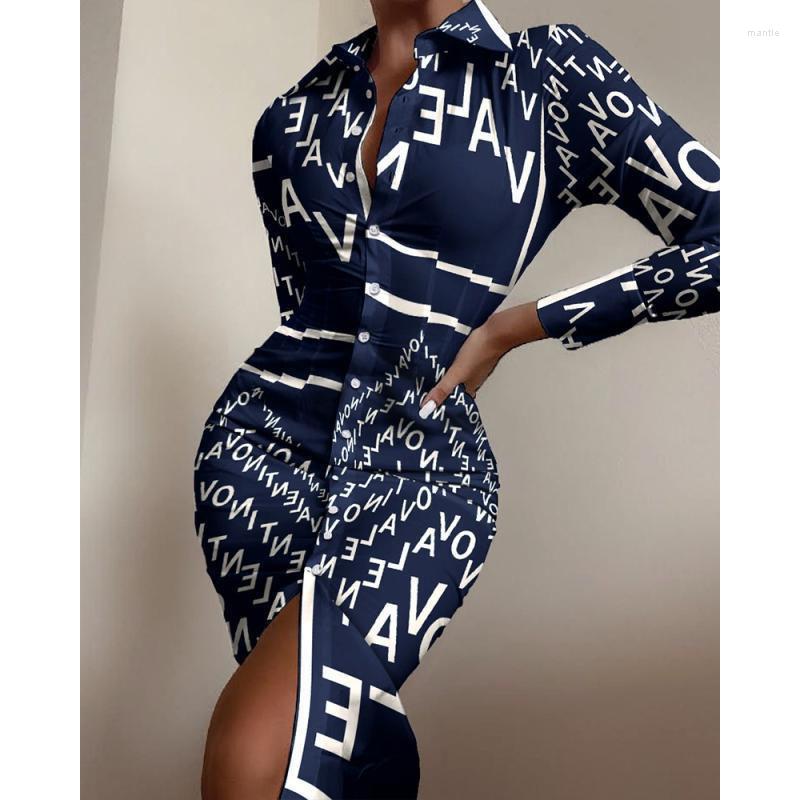 

Casual Dresses Y2K Women Sexy Mini Shirt Dress Spring Autumn Button Cardigan Lapel Long Sleeve Vintage Fashion Bodycon Printing 2022, White