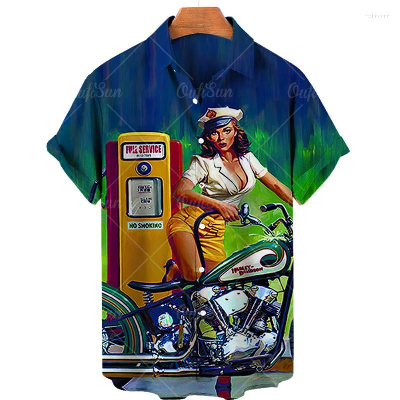 

Men's T Shirts Men's T-Shirts Vintage Motorcycle Shirt For Men Hawaiian 3d Print Motor Bike Men's Loose Oversized Tee Clothing, Zl-4283