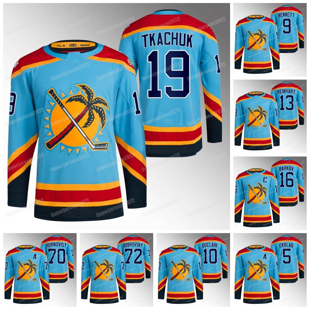 

19 Matthew Tkachuk 2022-23 Reverse Retro Panther Jersey Marc Staal Aleksander Barkov Sam Reinhart Aaron Ekblad Anthony Duclair Carter Verhaeghe Sam Bennett, Away jersey womens s-xxl