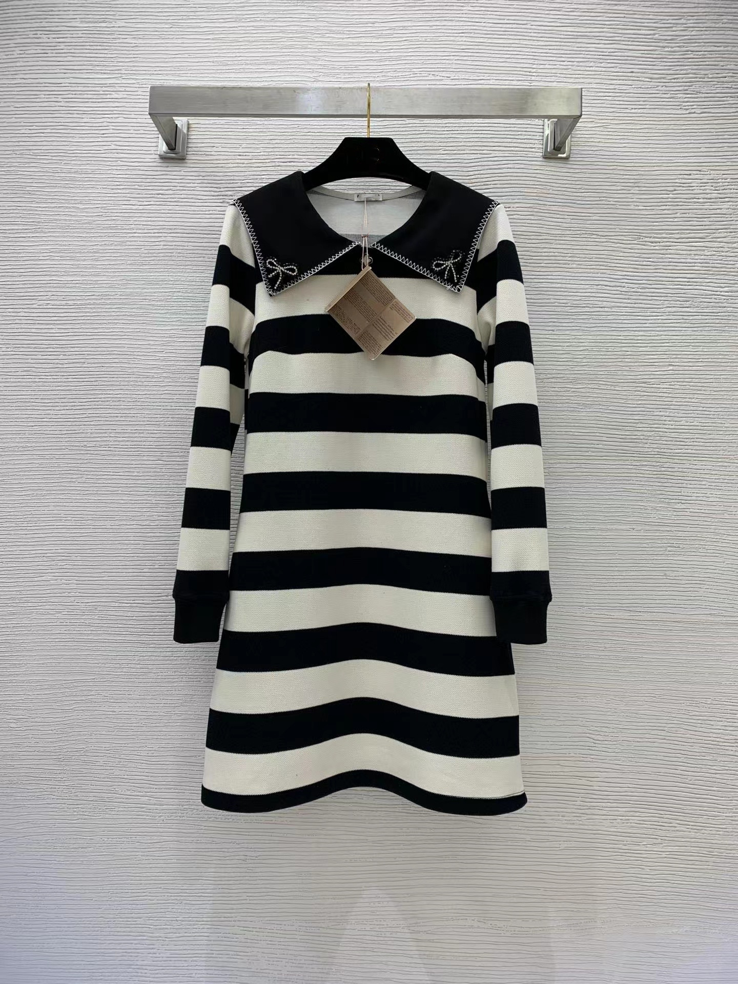 

Milan Runway Dress 2022 New Autumn Sailor Collar Panelled Designer Dress Brand Same Style Dresses 1021-4, Picture color