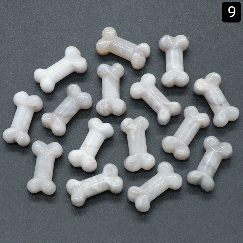 

Wholesale Natural Crystals Dog Bone White Agate Gemstone Bone Statue Crystal Crafts For Sale