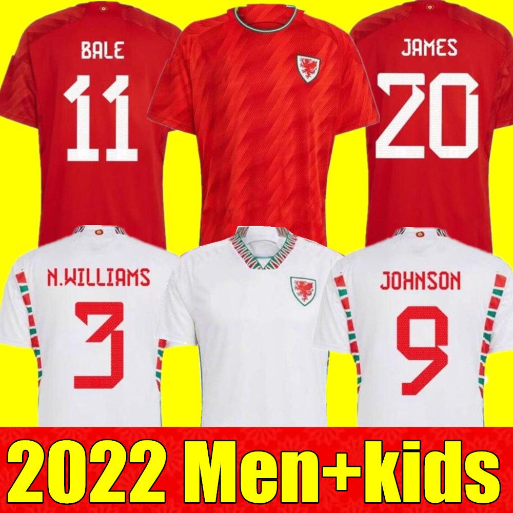 

2022 Wales Soccer Jerseys BALE WILSON ALLEN RAMSEY Mens 22 23 world National Team cup Rodon VOKES Home Football Shirt Short Sleeve Adult Uniforms fans player version, 22/23 men home
