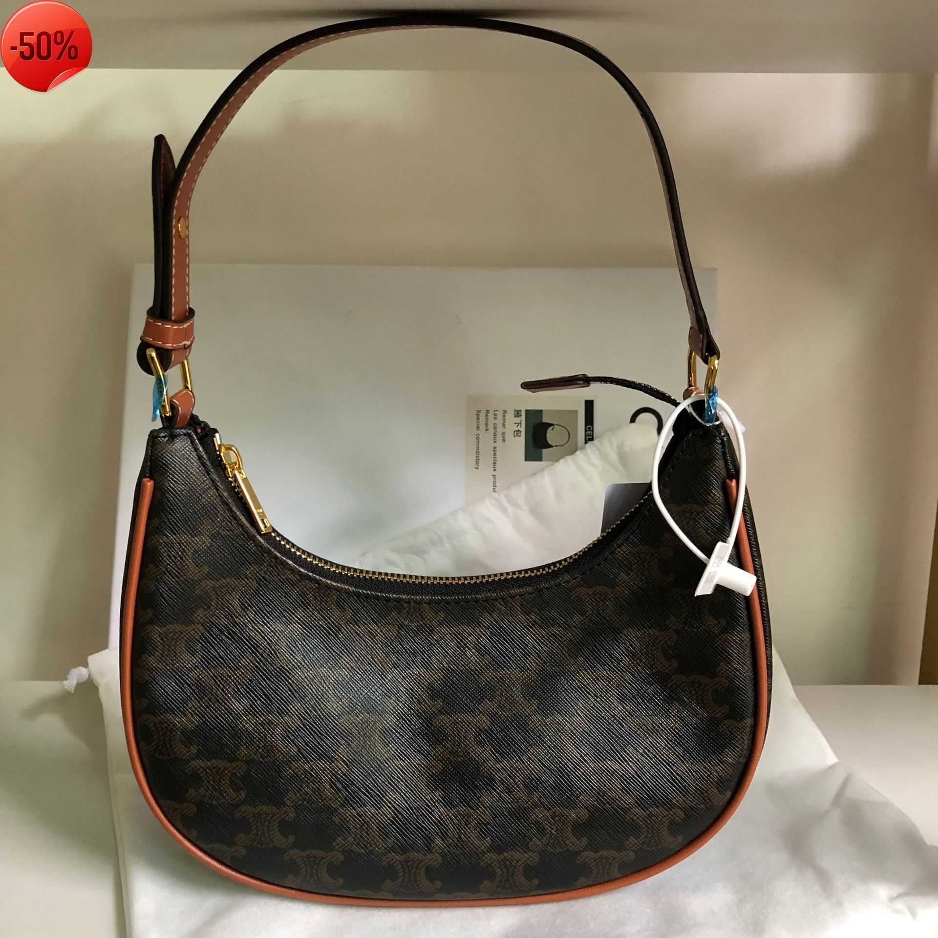 Designer Bag Celi Arc De Triomphe Old Flower Underarm Lisa Same Style One Shoulder Hand Held Crescent Premium Half Round Women's Factory Direct