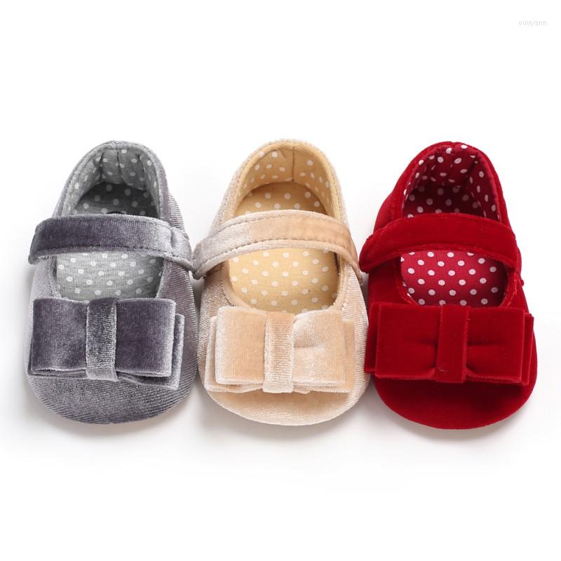 

First Walkers Suede Baby Shoes Born Bow Princess Fashion Girl, Dark grey