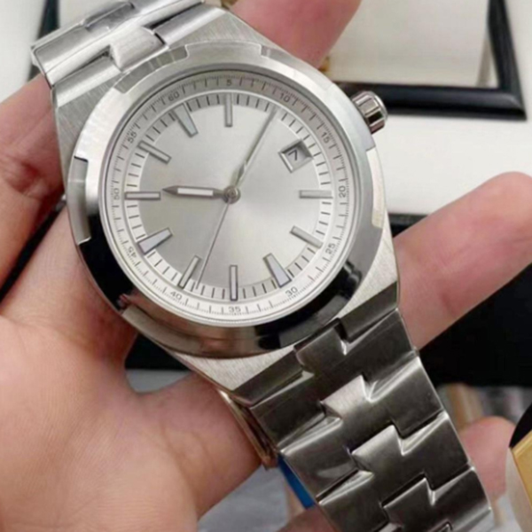 

High Overseas Men Watch White Dial Automatic Stainless Steel Mechanica Clasp Hardlex Glass Wristwatches Quality Montres de luxe
