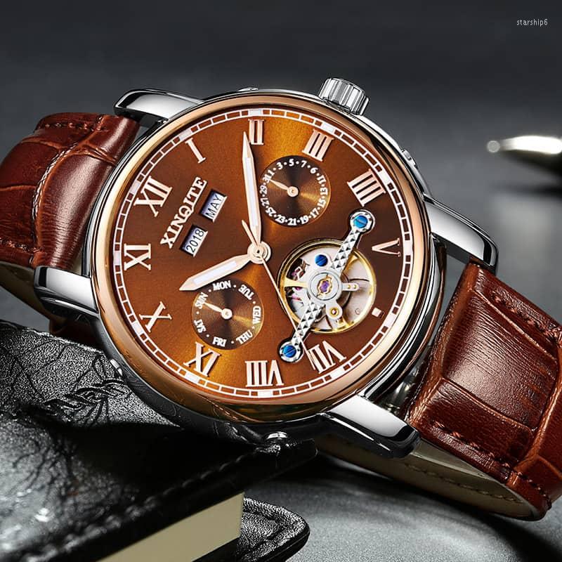 

Wristwatches 2022 XINQITE Mens Watches Top High Quality Automatic Mechanical Sports Watch Men Tourbillon Waterproof, 05