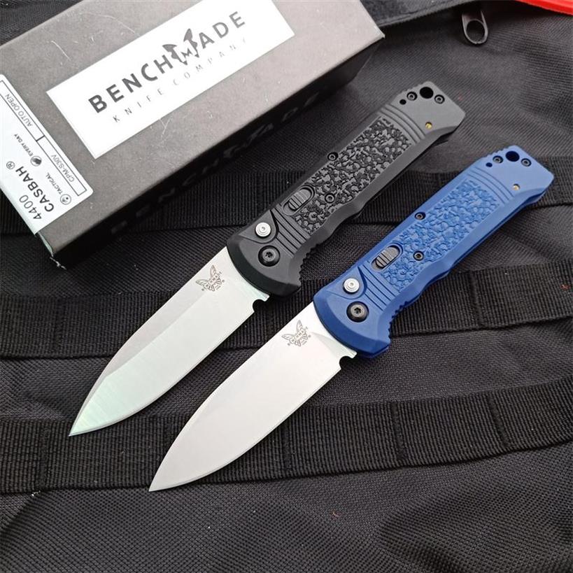 

Benchmade 4400 Casbah AUTO Folding Knife 3 4 Satin S30V Drop Point Blade Black Blue Textured Grivory Handles BM4400 Automat226K