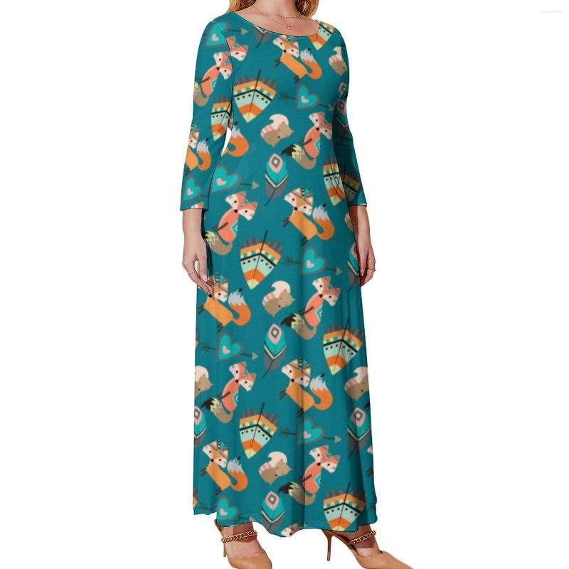 

Plus Size Dresses Teal Tribal Dress Women Retro Animal Print Elegant Maxi Street Fashion Bohemia Long Clothing 5XL, Style-16
