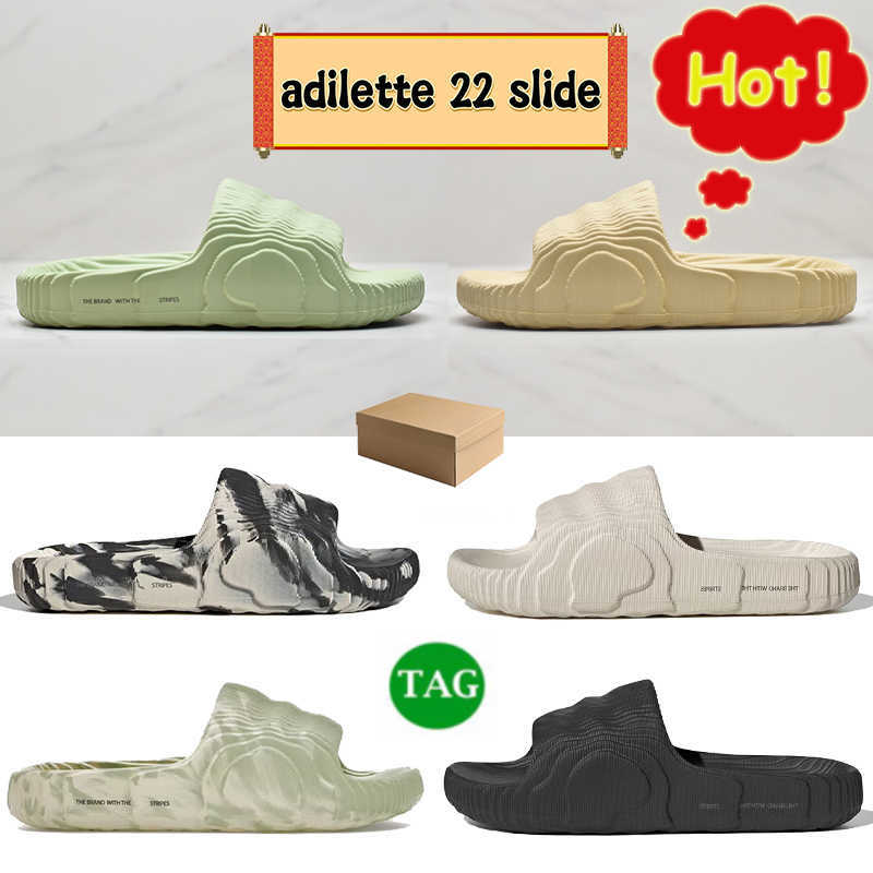 

Designer Sandals Luxury Slippers Shoes Slide Beach Black Grey Magic Lime Desert Sand Platform Adilette Designer 22 With Box Men Women
