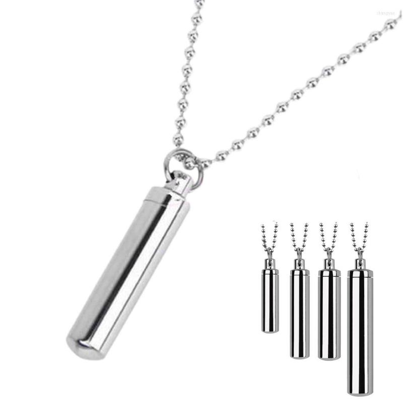 

Choker Steel Cremation Jewelry Ash Urn Necklace Memorial Keepsake Vial Tube Pendant Necklaces Accessories
