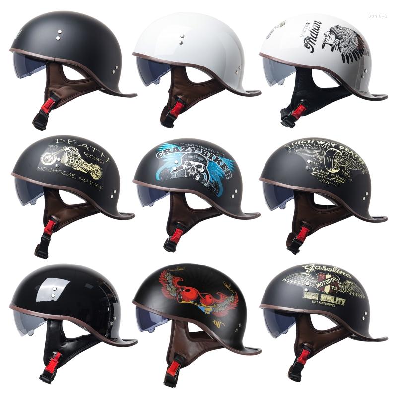 

Motorcycle Helmets 50LC Men Retro Riding Helmet Scooter Personalized Baseball Half, Knight wheel