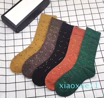 

Fashion Accessories Men's Socks Embroidery Cotton wool streetwear g Sock For Mens and women design sports hosiery 5 Color Mixed loading