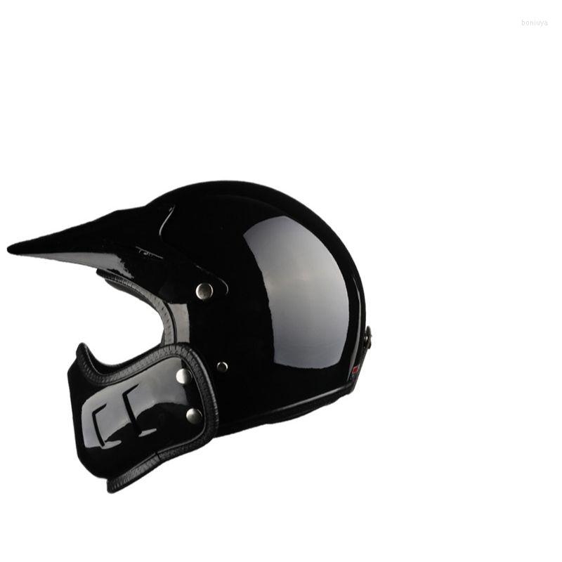 

Motorcycle Helmets Racing Scorpion Motocross Helmet Off Road Full Face Half Vintage DOT Approved Gloss Black, Gloss black-goggles