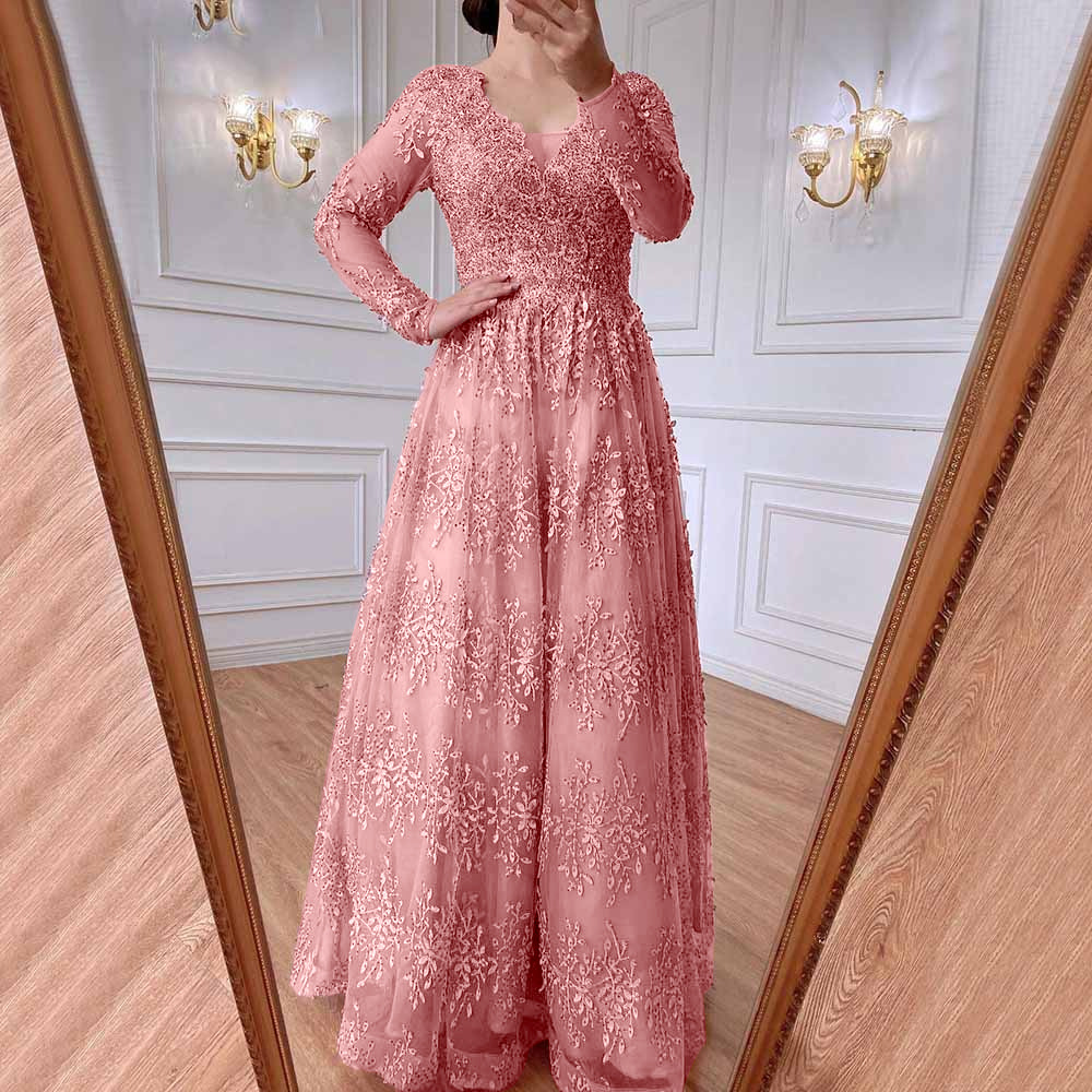 

Mother of the Bride dresses Elegant Lace wedding dress Elegant full length autumn/winter large size NEW IN