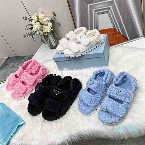 

Designer Women Sandals Furry SlIPPER Woman Luxury Flat Platform Fluffy Sandal Winter Wool Slides Furry Plush Slide Comfortable Indoor Fuzzy 78, Color 2
