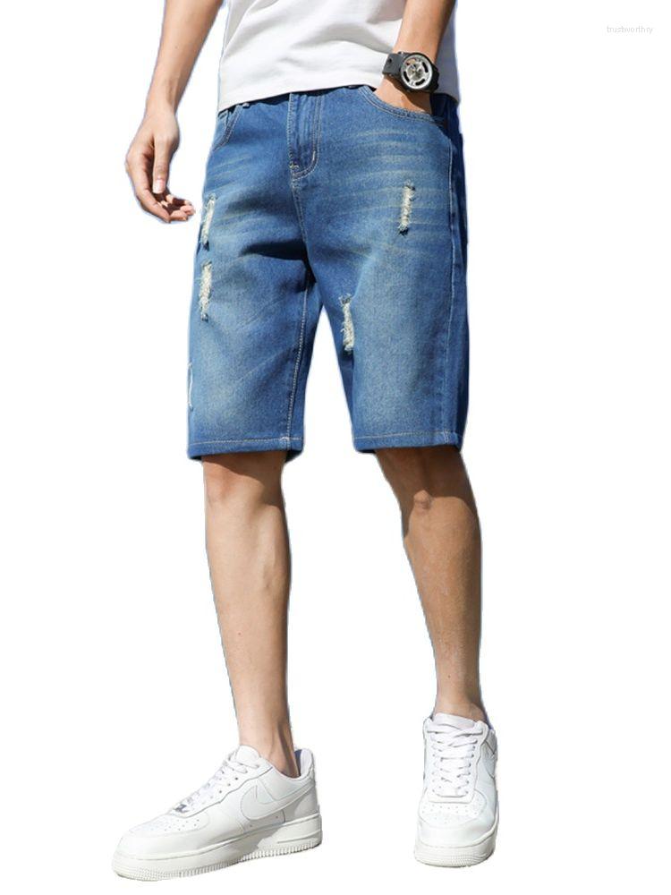 

Men's Shorts Summer Men's Denim Jogger Ripped Hole Streetwear Male Jeans Thin Fashion Business, 10517v208