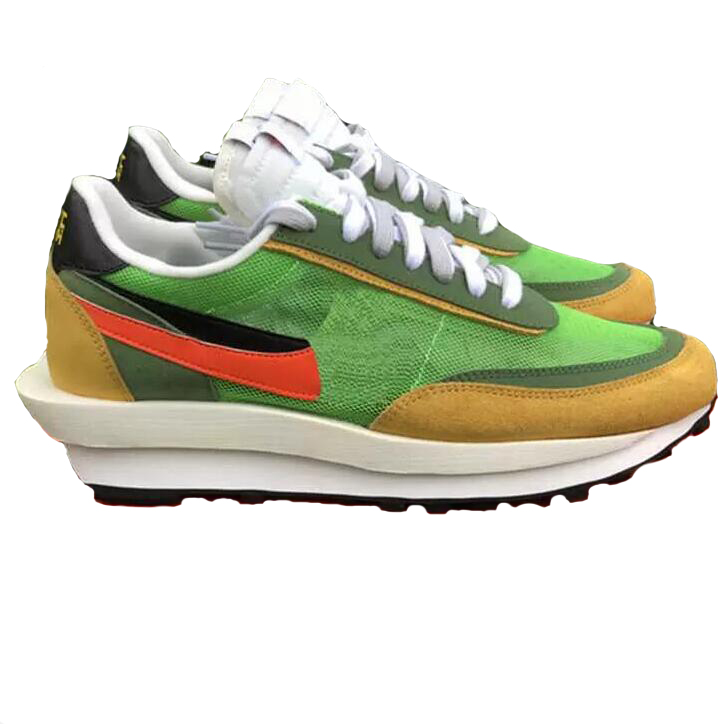 

2022 Sacai x Ldwaffle Black White Nylon Pine Green Varsity Blue Red Purple Wolf Grey Ld Waffle Men Women Sports Shoes Sneakers