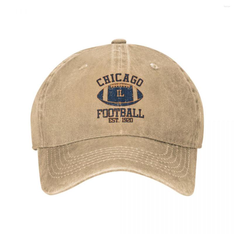 

Berets Unisex Adult Cowboy Hat Chicago Football EST 1920 Adjustable Baseball Caps Trucker Cap Retro Denim Hats Dad, Black