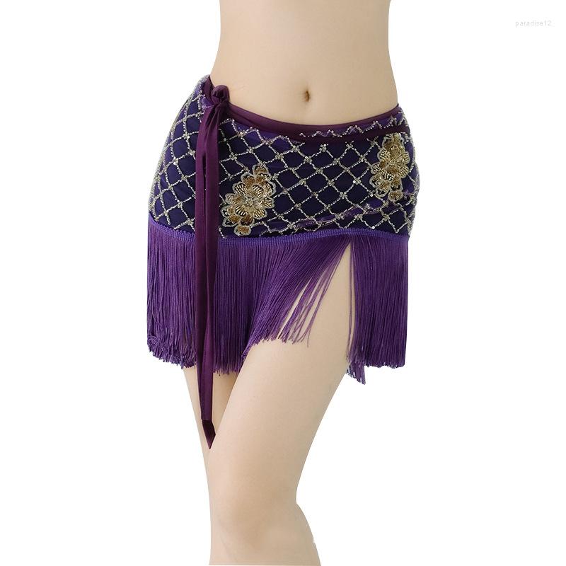 

Stage Wear Arrival 2022 3 Style Sequins Embroidery Belly Dance Tassel Hip Scarf Women Performance Costume Accessories Bellydance Belt, Style 1 red