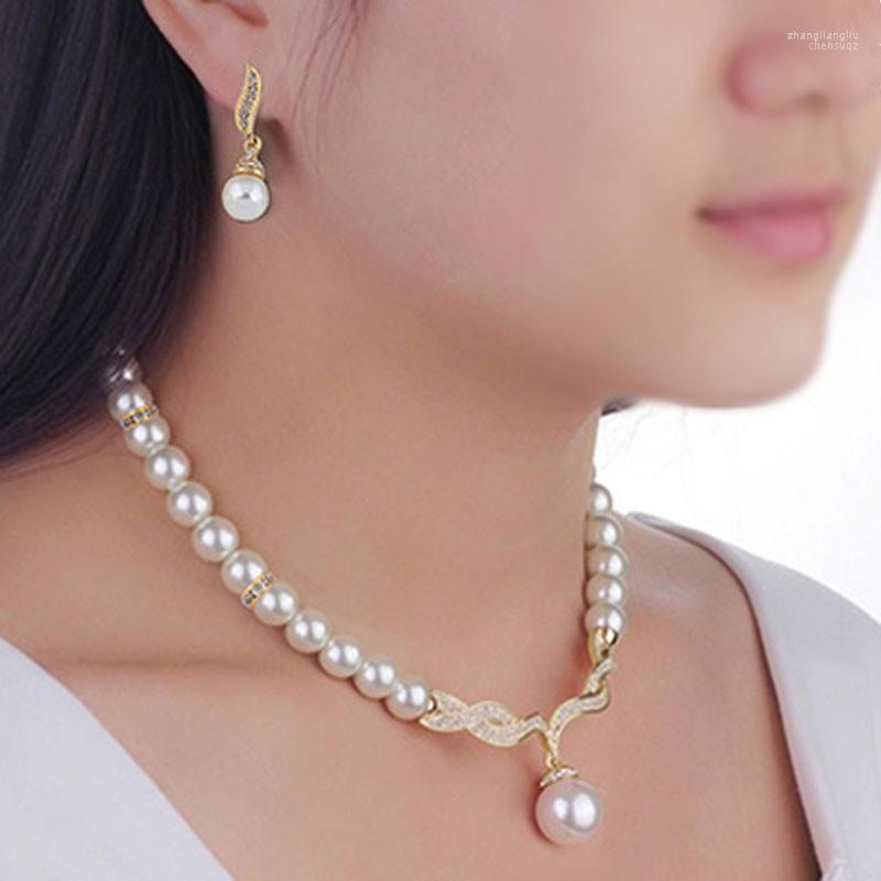 

Necklace Earrings Set & 2022 Pearl European And American Lady 2 Sets Yanhong Jewelry Wholesale, Picture shown