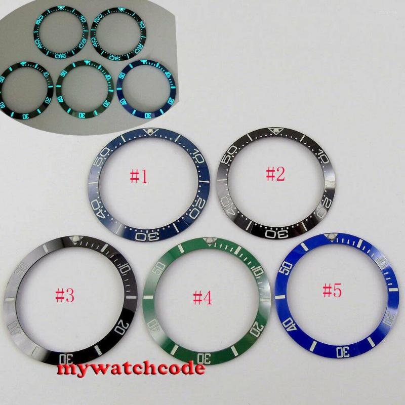 

Watch Repair Kits 38mm Black Blue Green Luminous Ceramic Bezel Insert Fit For 40mm SUB Mens