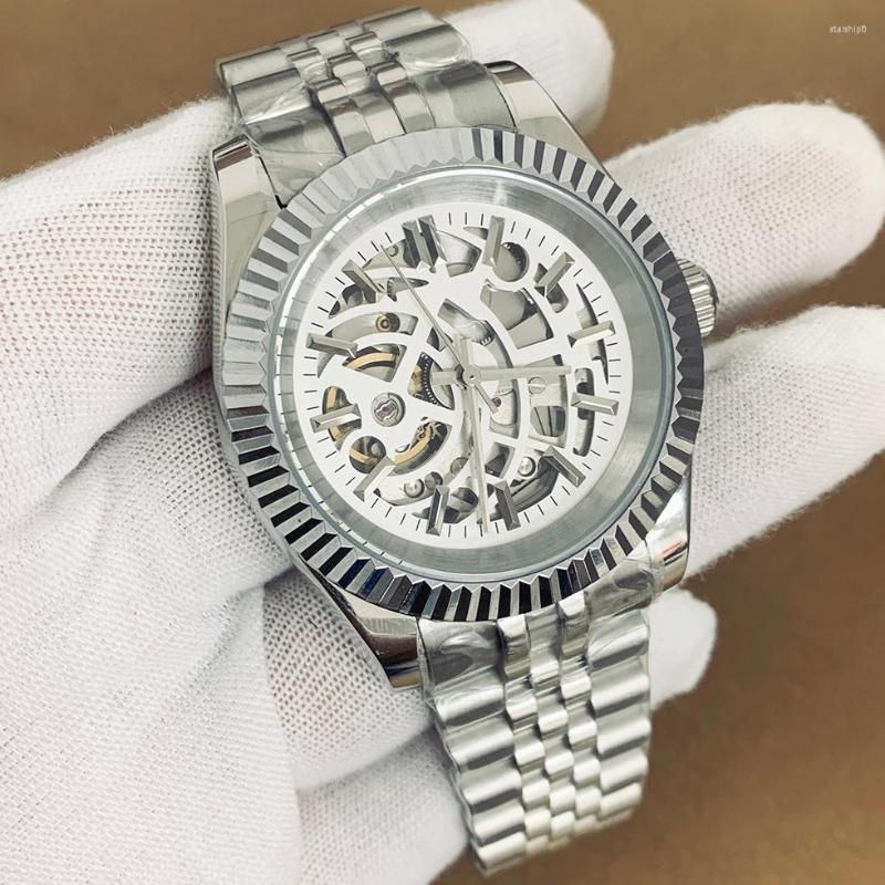 

Wristwatches Watch 36mm Tooth Ring Stainless Steel Case Sapphire Glass Strap Suitable For NH70 Automatic Movement, Picture shown