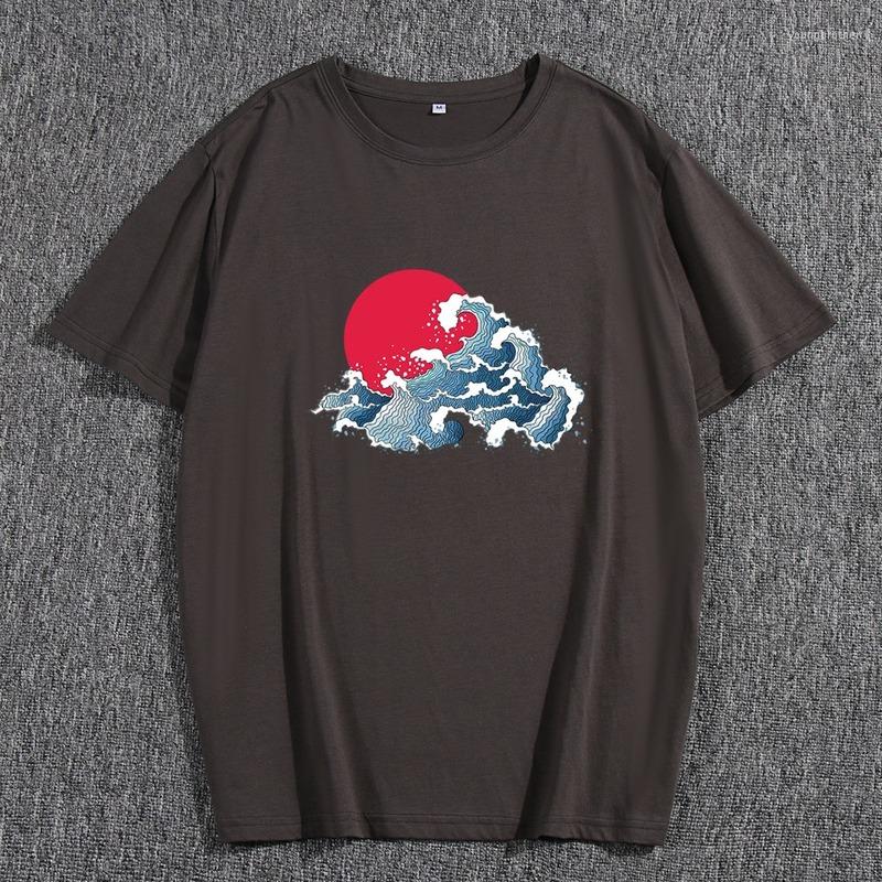 

Men' T Shirts Summer Shirt Short Sleeve Cotton Sun Sea Print Male Casual Fashion Streetwear Men Regular Daily O-Neck Tee Top, Black
