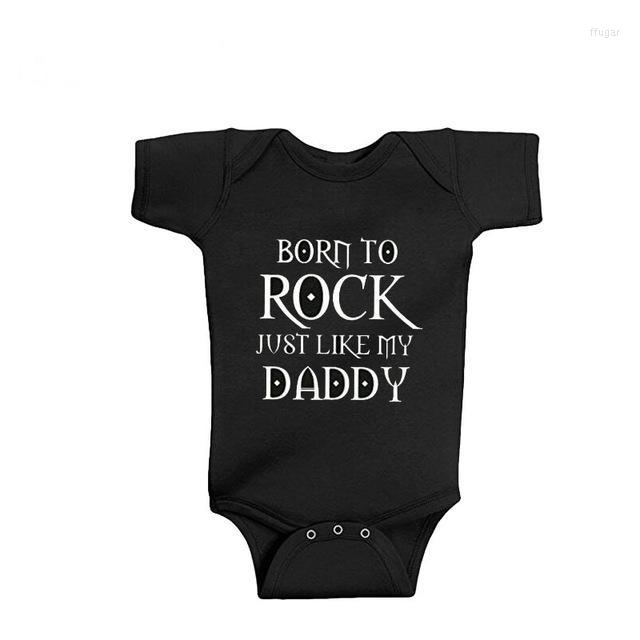 

Rompers Born To Rock Baby Bodysuit Infant Toddler Boy Onesie Cotton Girls Body Jumpsuit ClothesRompers, A2-black