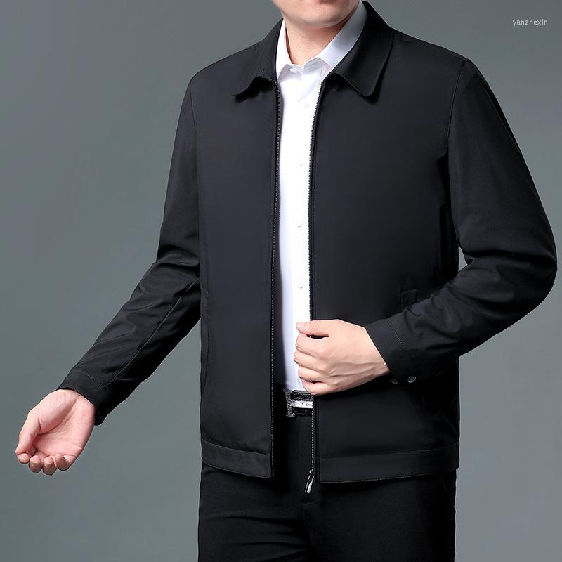 

Men's Jackets NEEDLESNOAH Est Solid Business Men's Jacket Male Slim Fit Outerwear Men Zip Up Spring Thin Clothing 4XL, Black