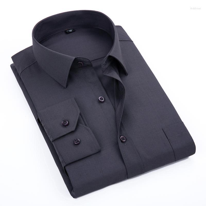 

Men's Dress Shirts DA JAUNA 2022 Men's Casual Shirt Long-Sleeved Chest Pocket Camisa Masculina Slim Fit Business Big Size For Male 4XL, Gray