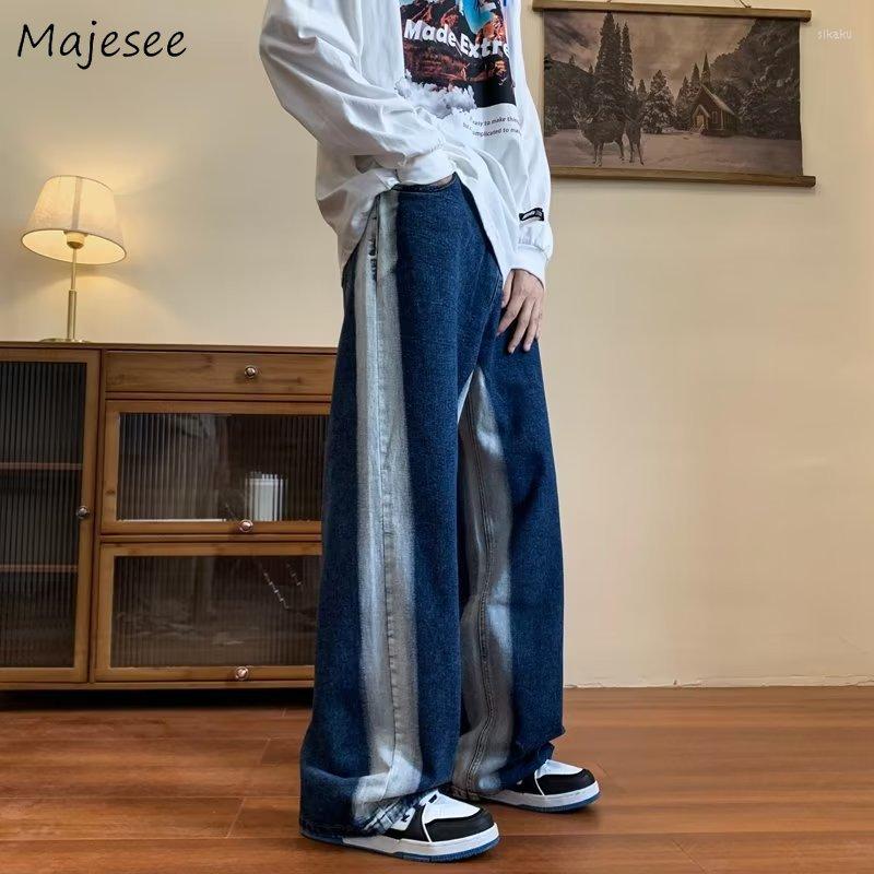 

Men's Jeans Men American Stylish Streetwear All-match Teens Denim Trousers Handsome Dynamic Ins Ulzzang Retro Blue Casual Chic Fashion