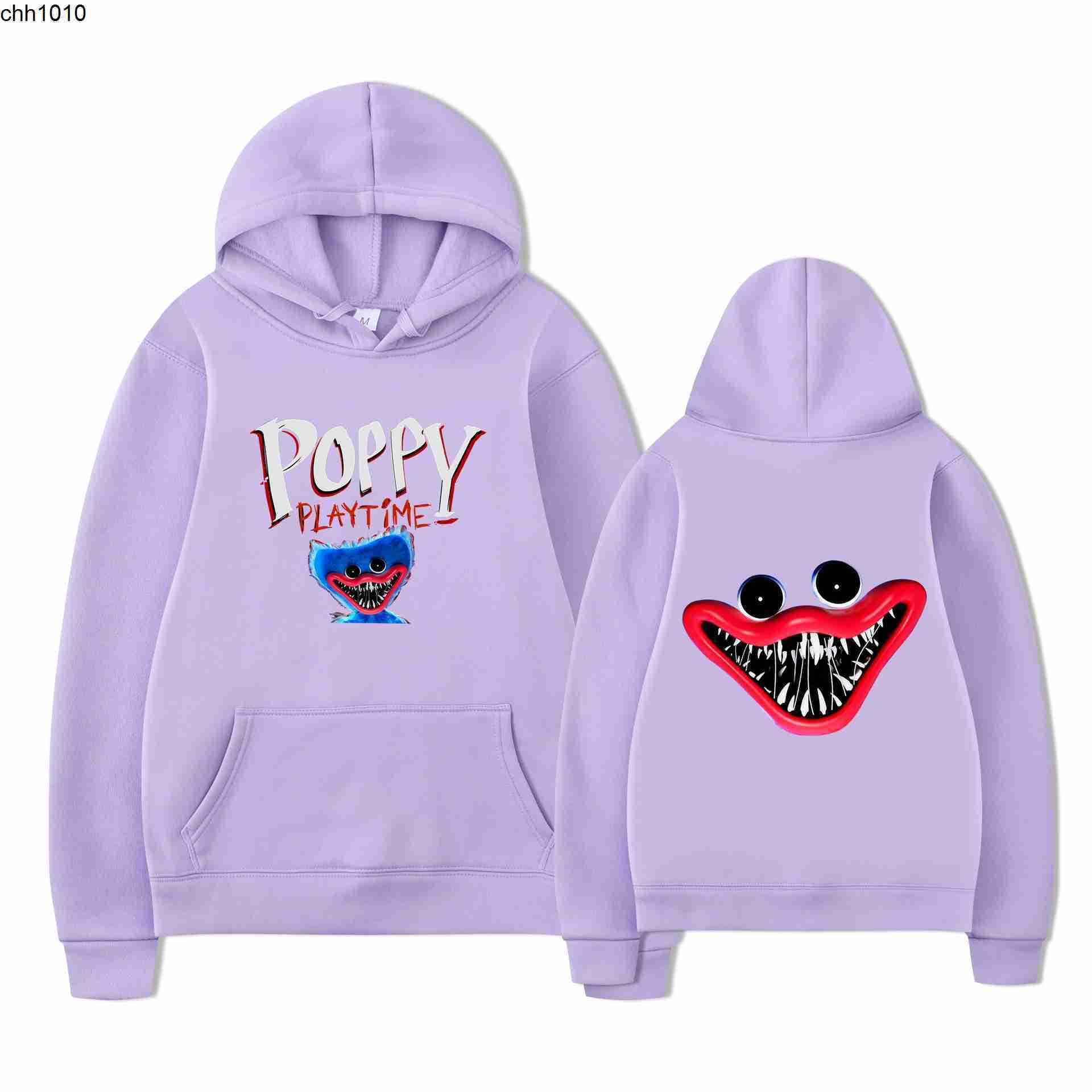 

Designer Hoodie Animation POPPY PLAYS TIME Around Autumn and Winter New Loose Hip Hop Sports Sweater, Pink